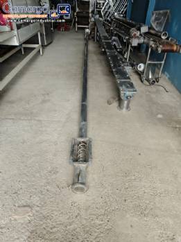 Flexible helical screw conveyor made of stainless steel, 7500 mm, with a spring.