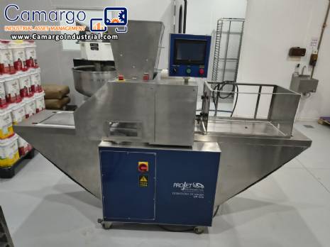 Projet Equipamentos Stainless steel wire cutting and rosette dosing machine with automatic tray feeder for cheese bread and cookies