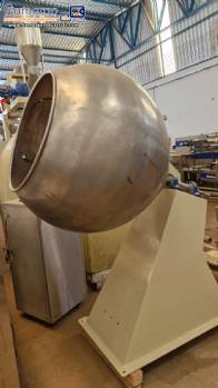Coated dragee machine with stainless steel tank, 100 liters.