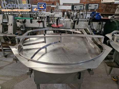 Masipack 1200 mm stainless steel rotating accumulator table