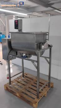 Horizontal ribbon blender mixer in stainless steel, 200 liters.