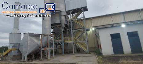 Termopros stainless steel spray dryer with atomizer and a product output of 1,900 kg per hour.