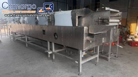 Continuous stainless steel production line for potato chips and shoestring fries, MCI 400 to 500 kg per hour. Continuous stainless steel production line for potato chips and shoestring fries, MCI 400 to 500 kg per hour.
